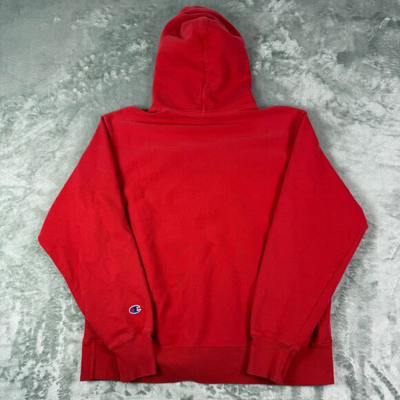 Vtg Champion Reverse Weave Hoodie Sweatshirt Mens L Red Blank Heavyweight - Picture 5 of 7